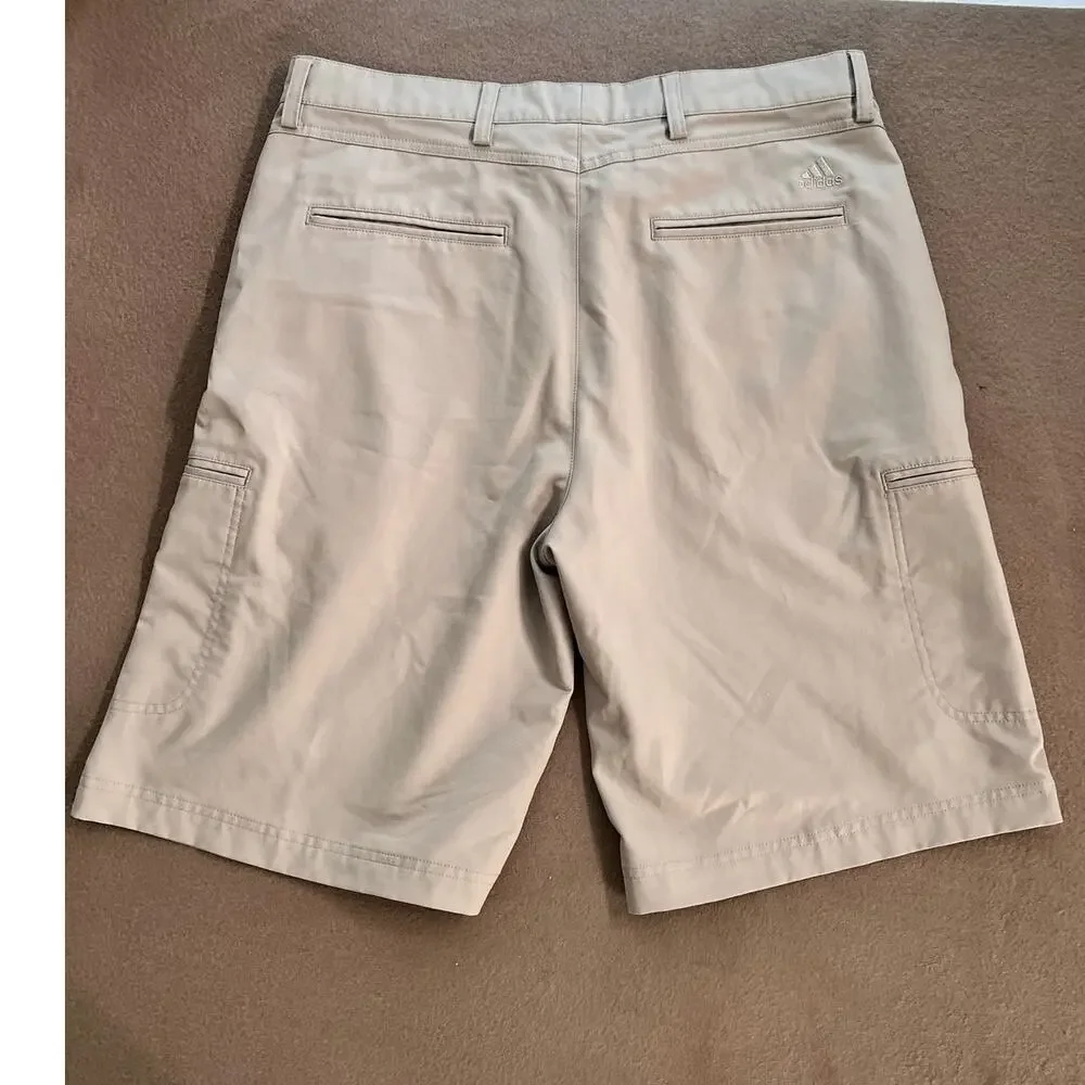 Adidas Men's Golf Cargo Performance Shorts Khaki Beige Size 34